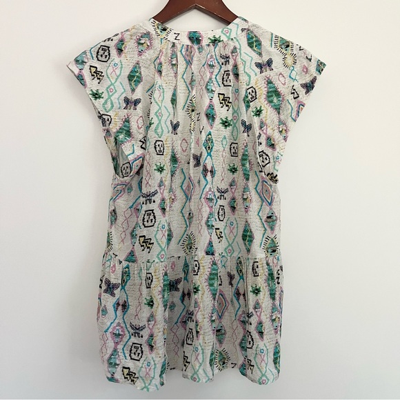 Zadig & Voltaire Tito Kilim Blouse Top Size Large Sleeveless Cap Sleeve Bohemian - Picture 7 of 7